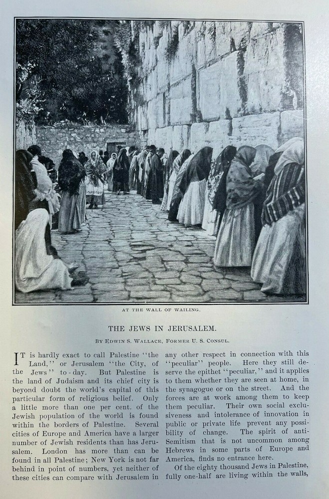 1899 Jews in Jerusalem Wailing Wall Montefiore Colony Gadite Colony illustrated