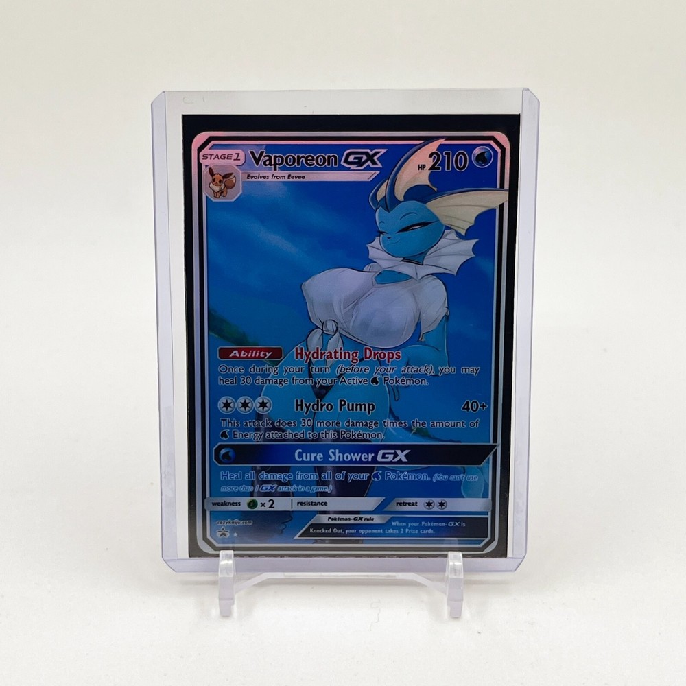 Vaporeon Furry Full Art Goddess Story Pokemon Waifu Trading Card Holofoil