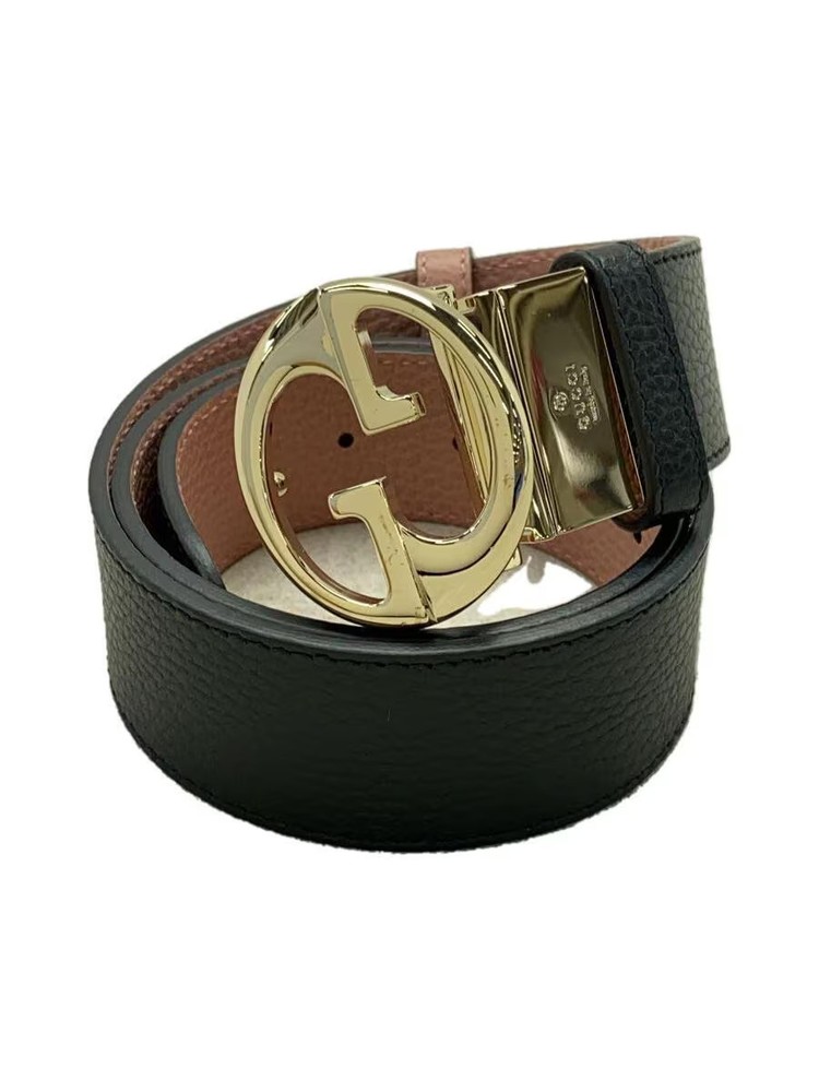 GUCCI Black Leather Belt for Women with Classic GG Buckle