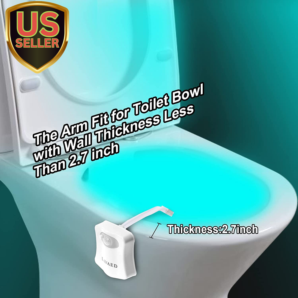 Motion Activated Toilet Night Light, 8 Colors Changing LED Toilet Bowl Lights...