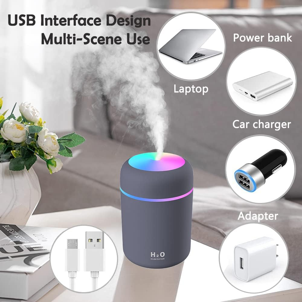Portable USB Mini Humidifier Car Air Purifier Oil Aroma Diffuser Cool Mist 300ML