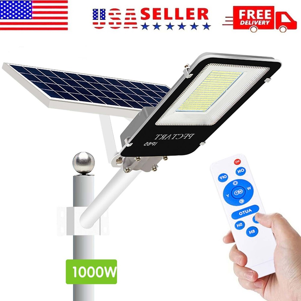 1000W Commercial Solar Street Light with Remote for Dusk to Dawn Road Pole Lighting
