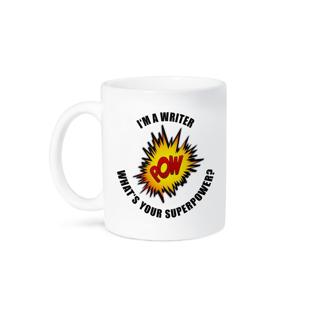 3dRose Superpower Writer Mug for Coffee or Tea Lovers  