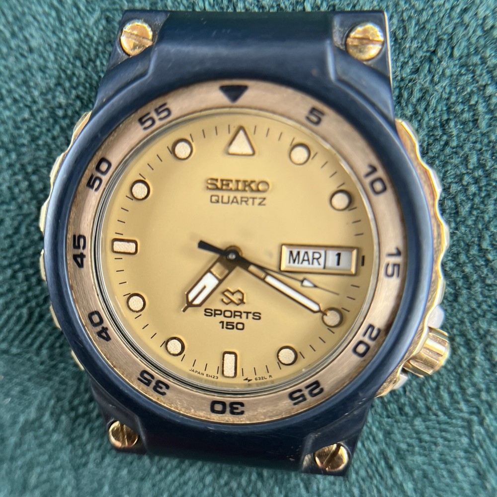 Vintage Seiko 5H23-6379 SQ Sports 150 Quartz Watch Not Working Parts