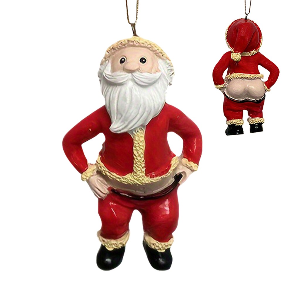 Funny Santa Claus Pendant Resin Santa Claus Figurine Christmas Tree Ornament