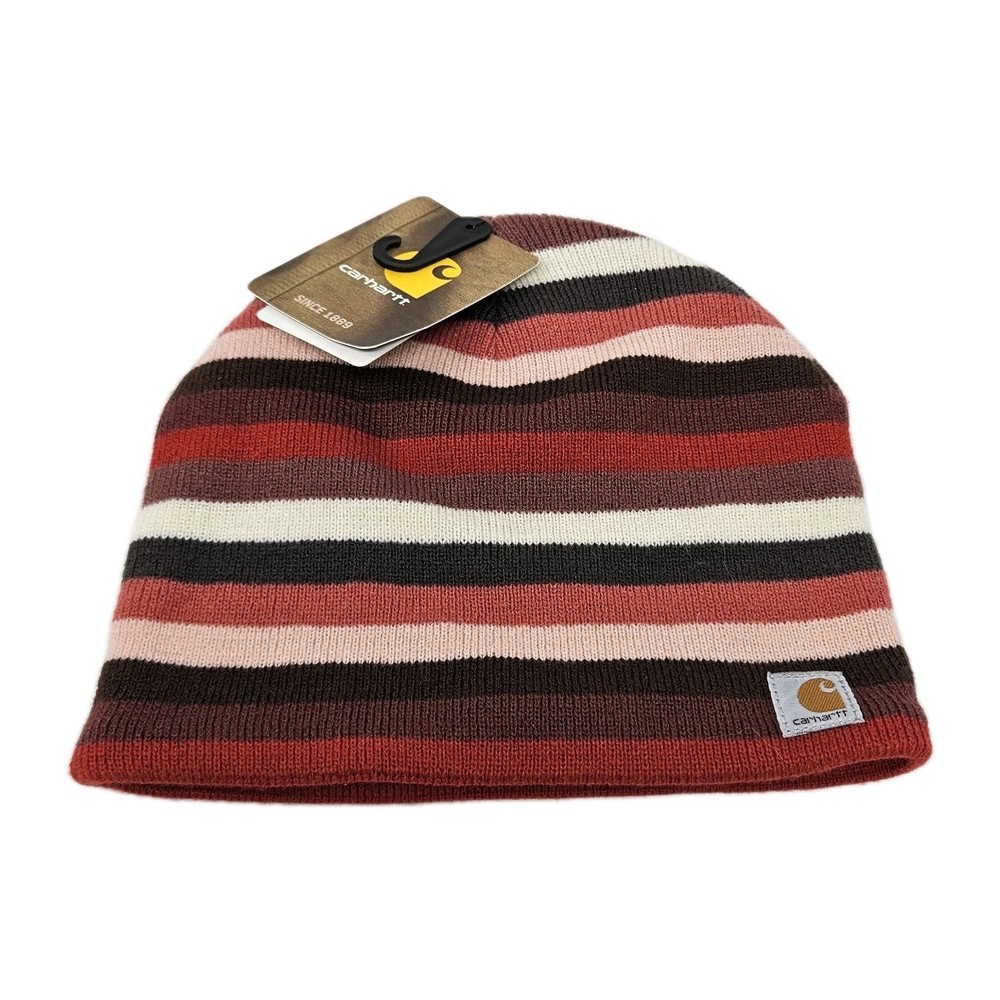 Carhartt Multicolor Stripe Fleece Lined Knit Beanie One Size NWT