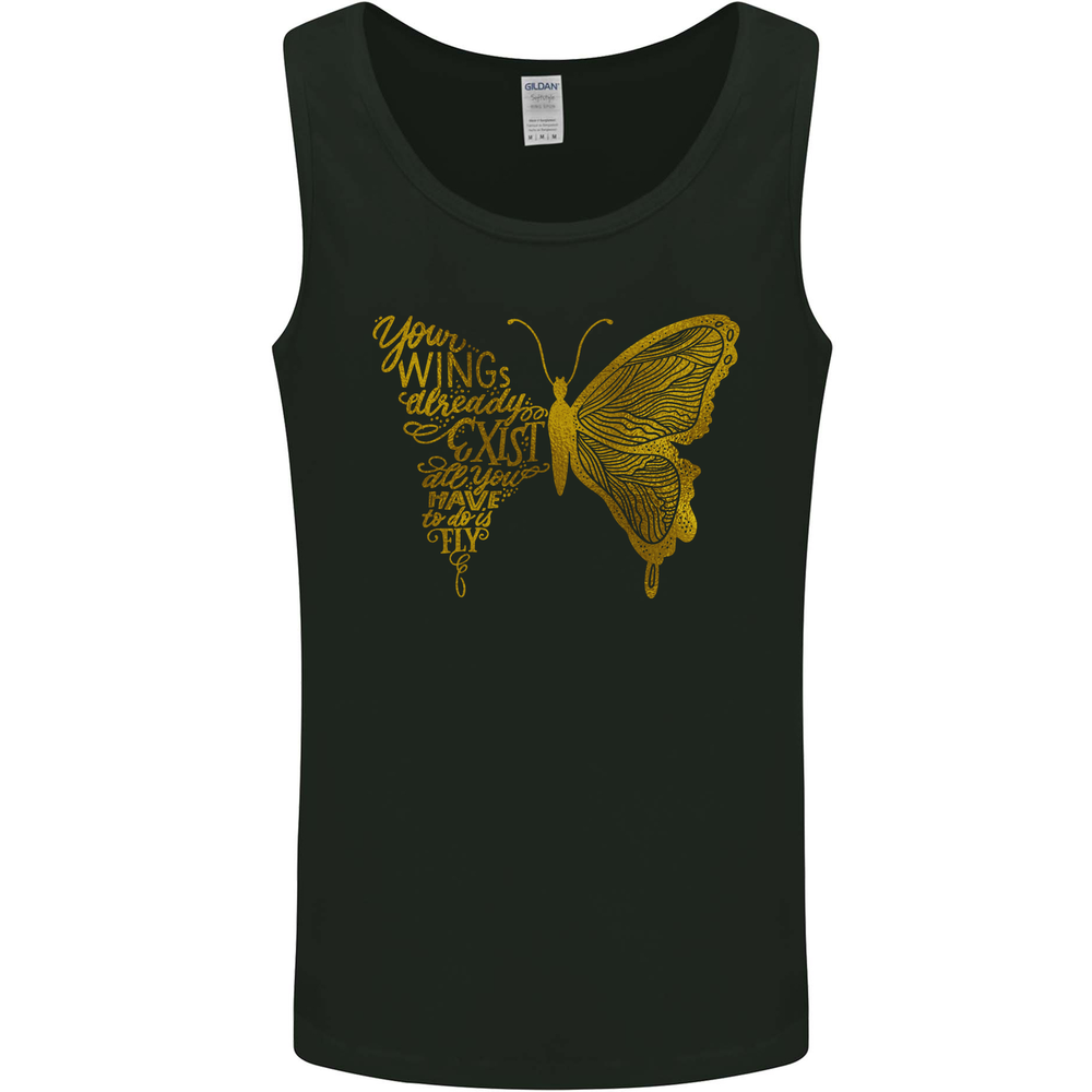 Butterfly Inspirational Quote Rhopalocera Mens Vest Tank Top
