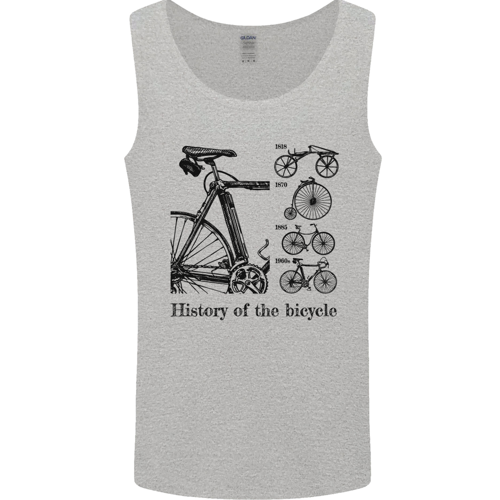 History of the Bicycle Cyclist Cycling Bike Mens Vest Tank Top