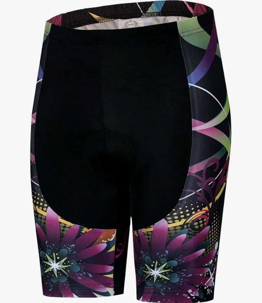 NWT Lycra Women's Floral Bike Shorts for Cycling W/3D Gel Padded Size Medium