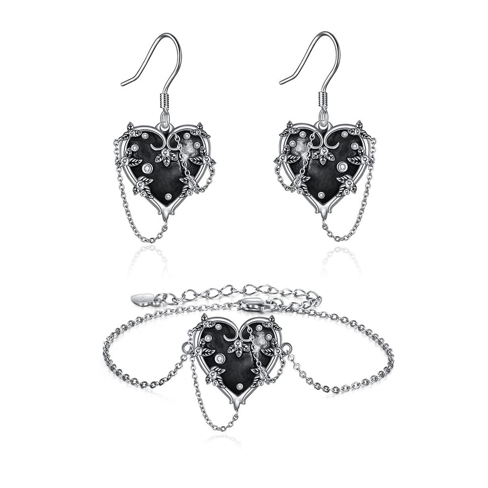 Gothic Jewelry Sets for Women Emo Goth Style 925 Sterling Silver  