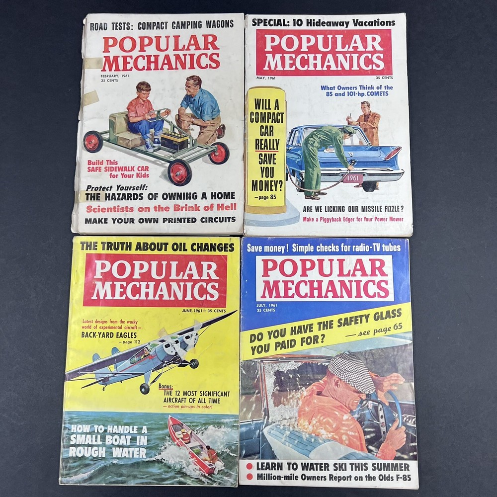 Vintage Popular Mechanics Magazine Lot 1961 February, May, June, July