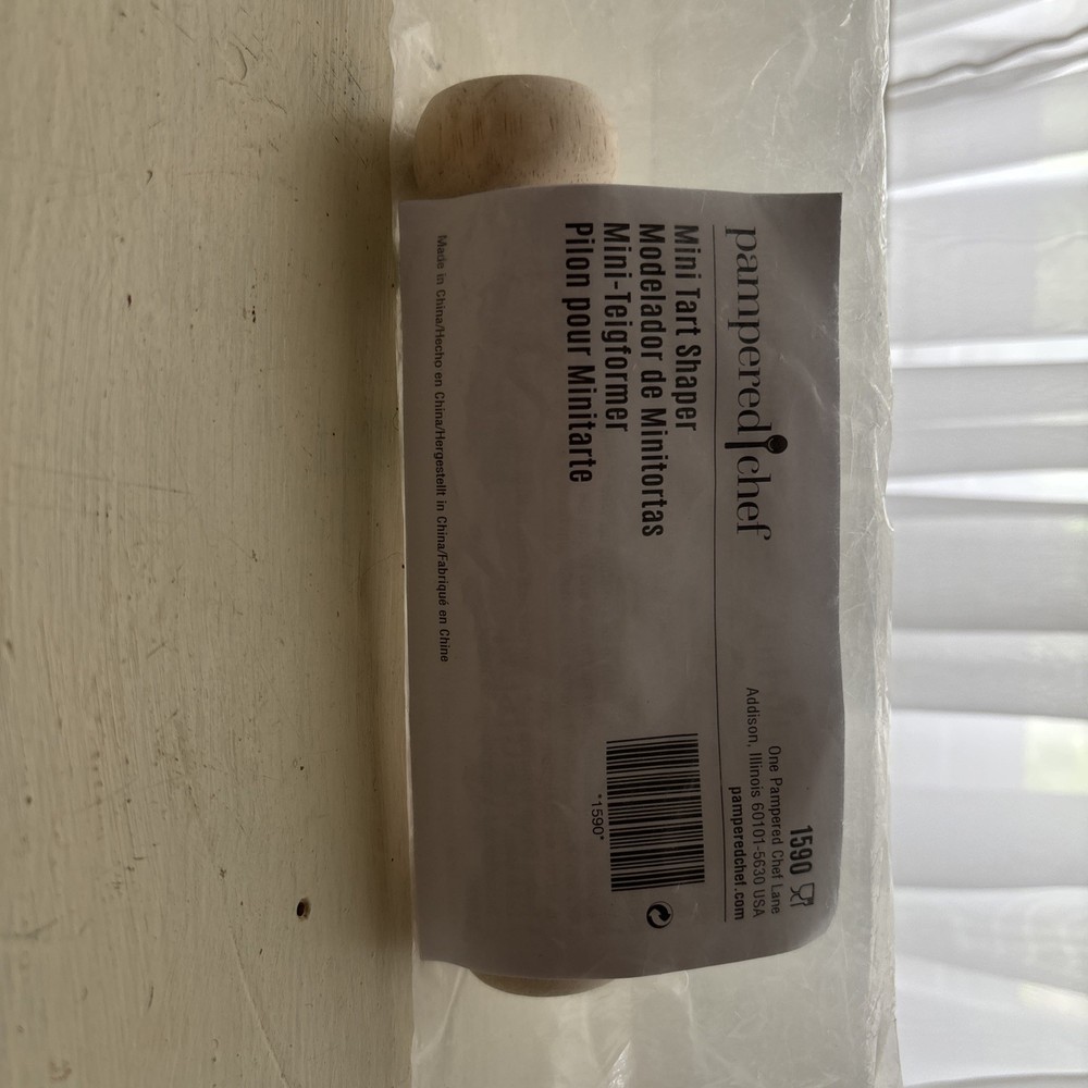 Pampered Chef Mini Tart Shaper Tool 1590 Wooden Baking Essential