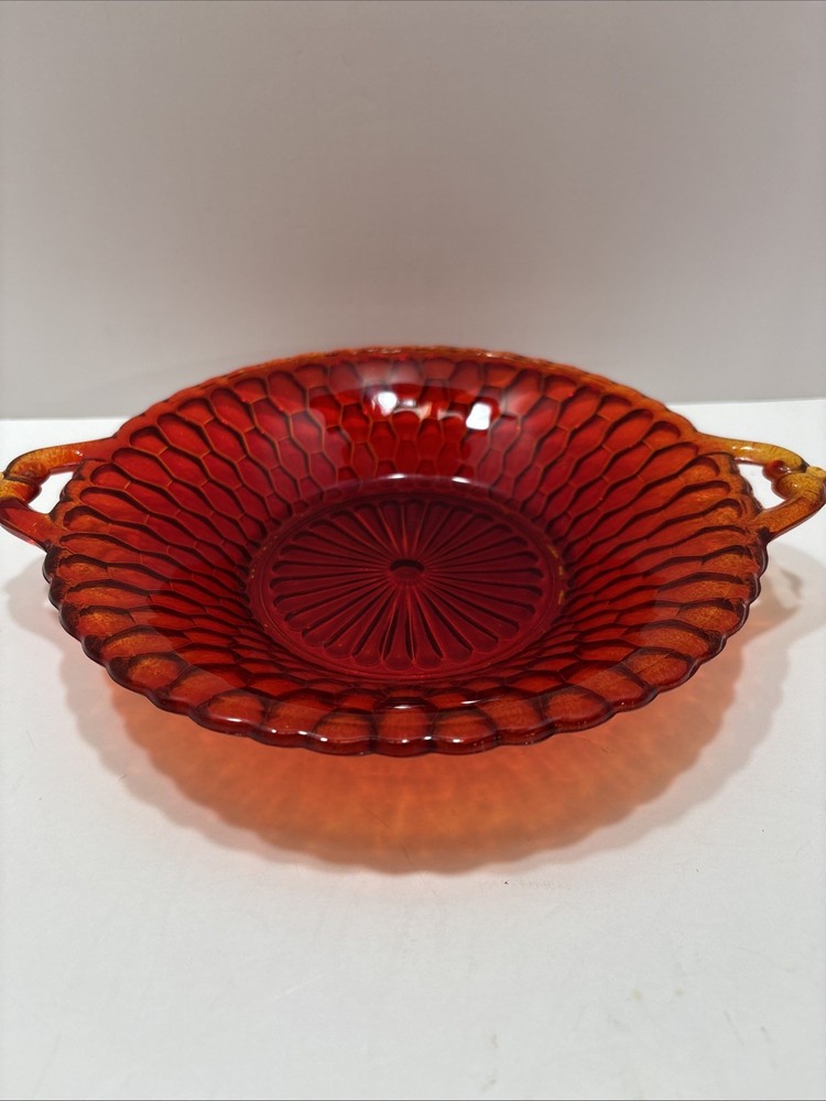 Vintage Indiana Glass Honeycomb 8-Inch Serving Dish  