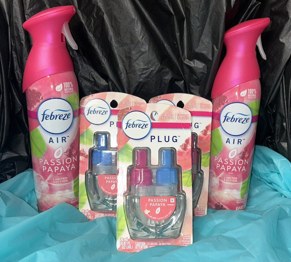 Febreze Passion Papaya (Retired Scent) Assortment - 3 Plug-ins & 2 Sprays (Air)