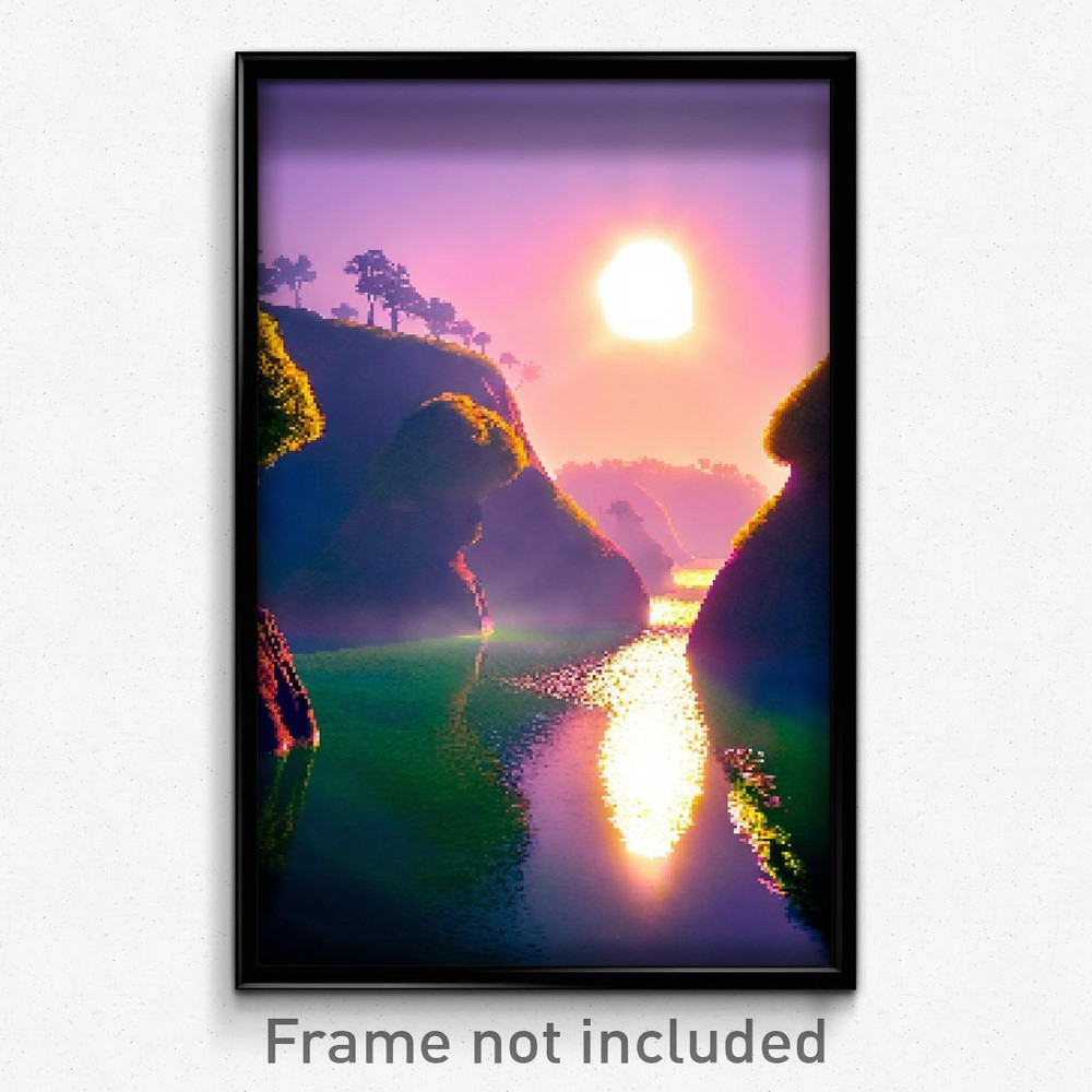 Pixel Art Poster - Imaginative Bluff (8 Bit Psychedelic Trippy Video Game Print)