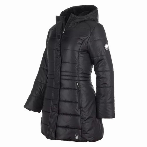 Spyder Moonbeam Quilted Hooded Full Zip Jacket Black Women's Size M SPFGM065-001
