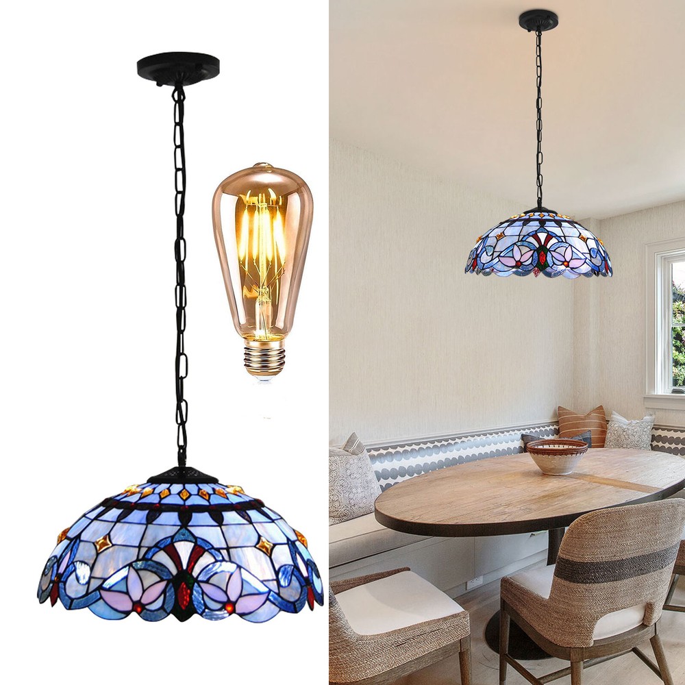 Classic Tiffany Style Stained Glass Shade Pendant Light Ceiling Lamp Fixture
