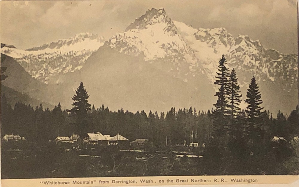 Whitehorse Mountain Washington Postcard Great Northern Railroad Darrington WA