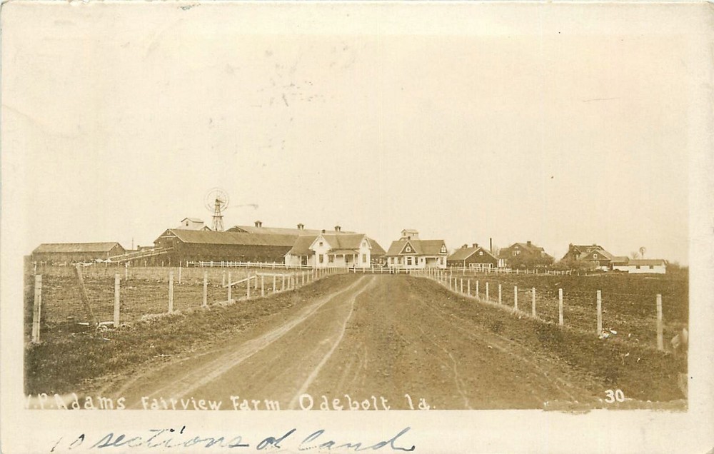 1918 Iowa Odebolt VP Adams Fairview Farm #30RPPC Postcard 25-1700