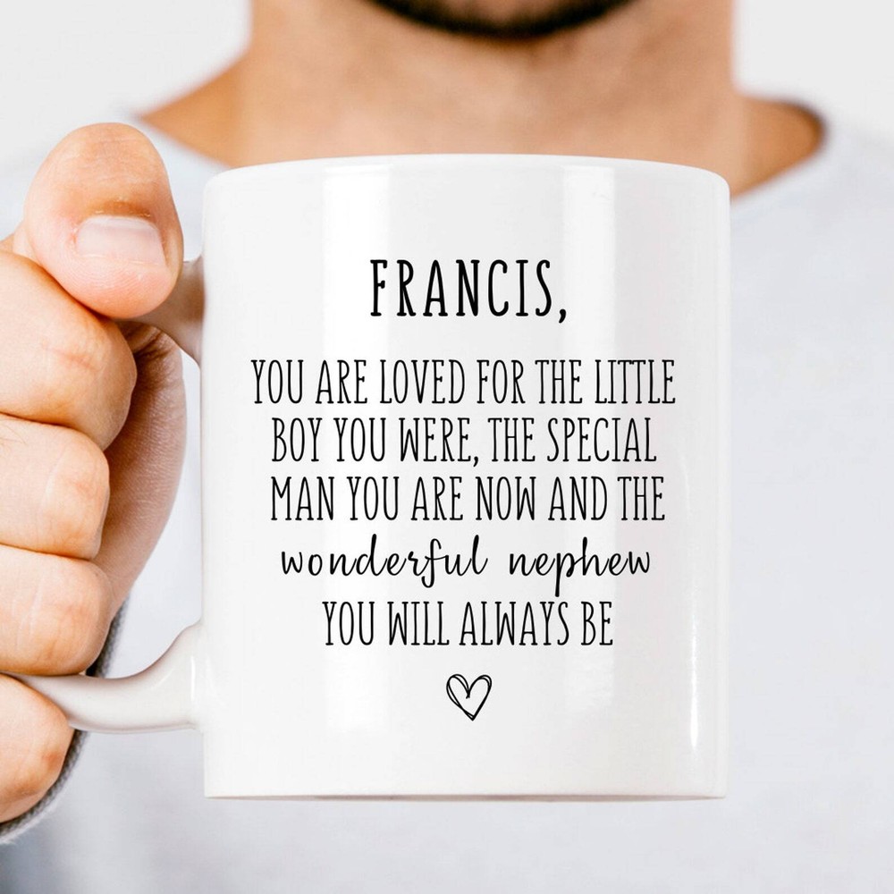 Custom Engraved Nephew Coffee Mug - Thoughtful Gift from Aunt  