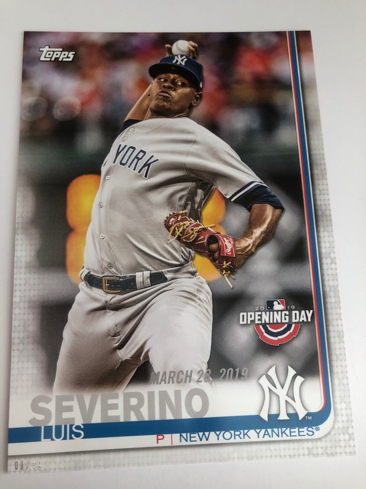 2019 Topps Opening Day Jumbo 5x7 Luis Severino Yankees 145 01/49