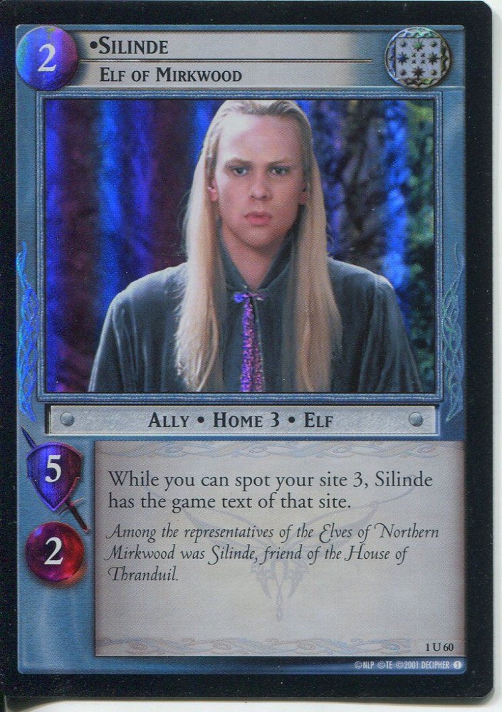 Lord Of The Rings CCG FotR Foil Card 1.U60 Silinde Elf Of Mirkwood