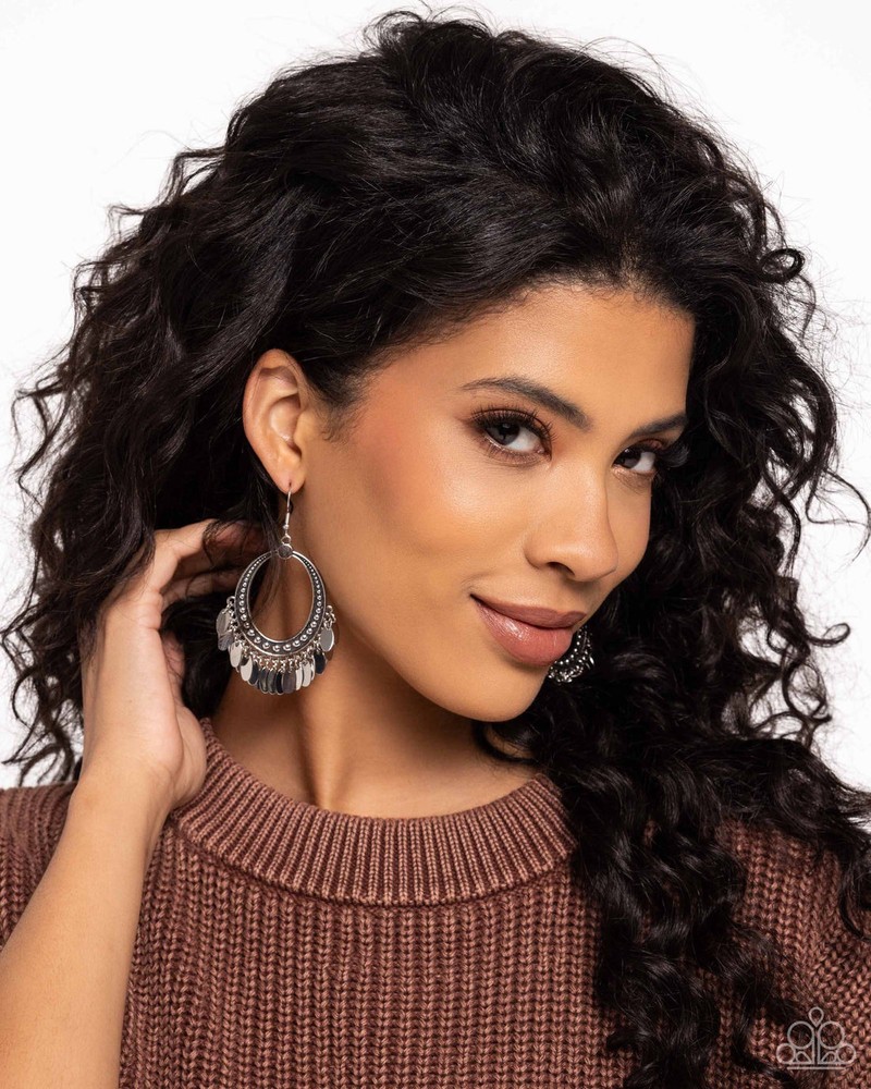 New Paparazzi Jewelry-Homestead Hustle Earring-Silver