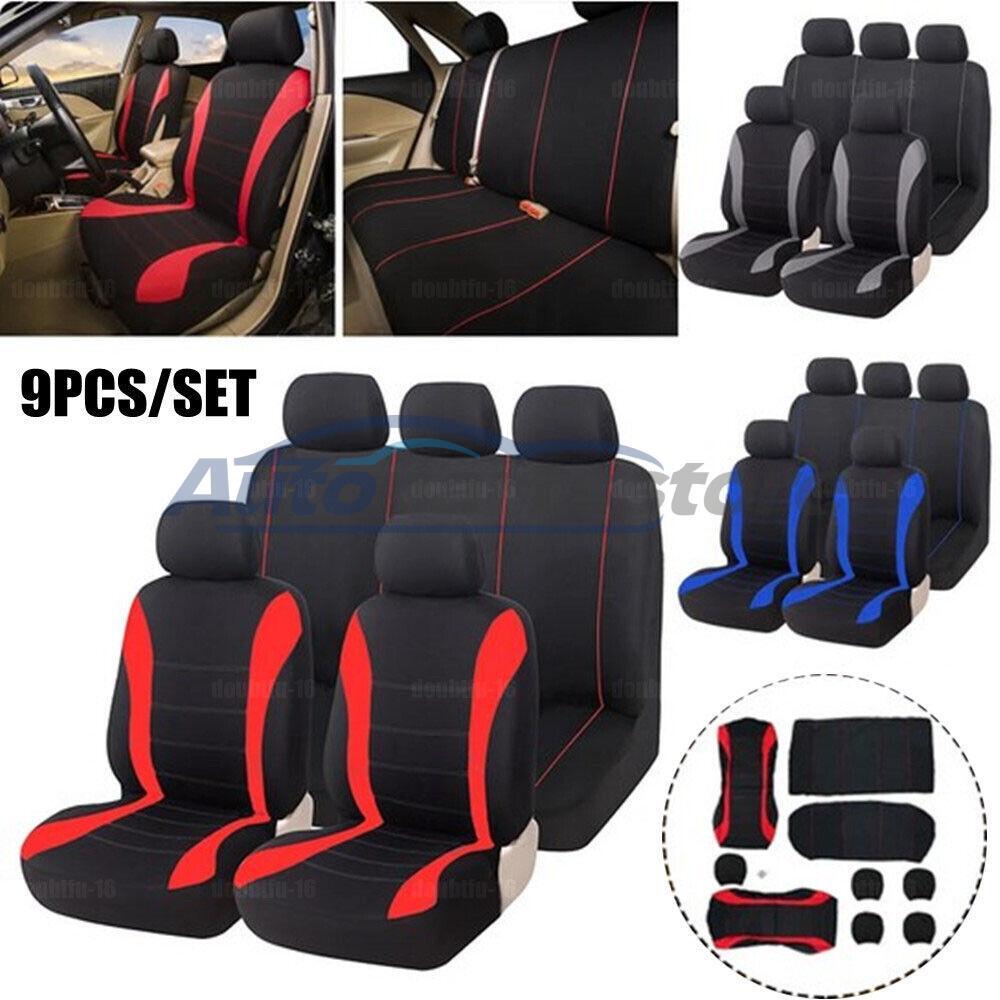 Juego completo de 9 fundas de asiento de coche para accesorios interiores