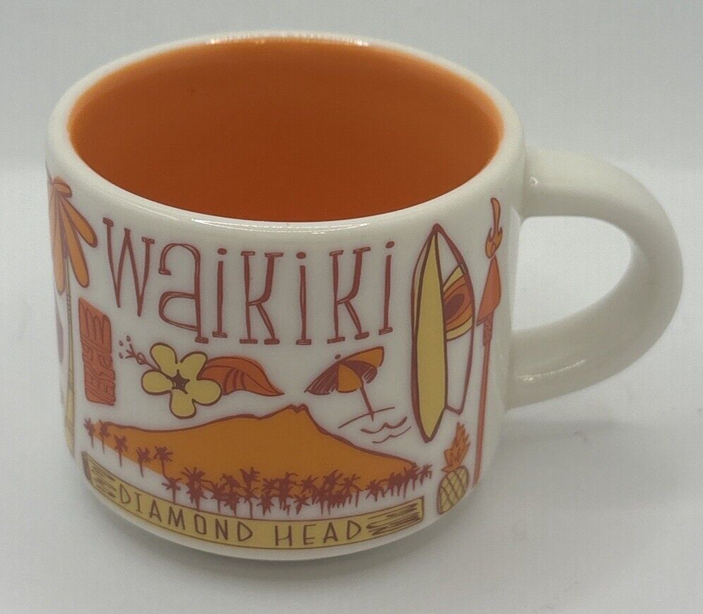 Starbucks Waikiki Hawaii Been There Mini Ceramic Mug 2oz Orange
