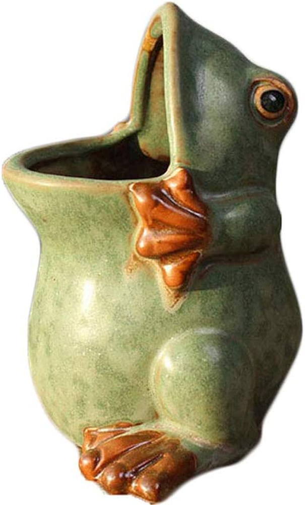 Ceramic Frog Shaped Plant Pot/Bonsai Pot/Flower Pot/Succulent Planter Multipurpo