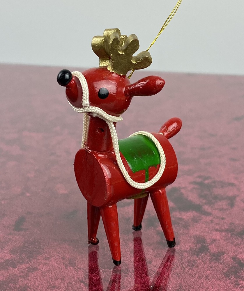 Vintage Wood Ornament 1979 Dakin Christmas Reindeer Authentic Collectible A15