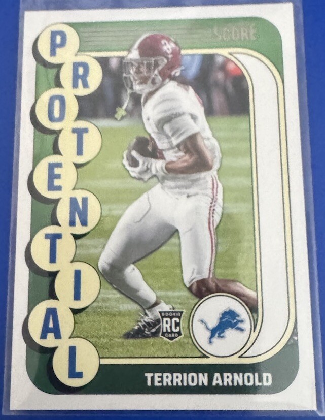 2024 Score Protential RC #13 Terrion Arnold Detroit Lions Football Card