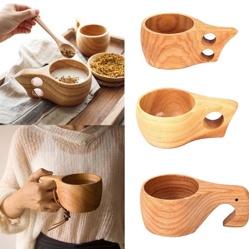 Nordic Wooden Mug 200ml for Coffee Beer Milk Lovers