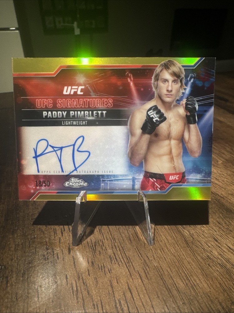 2025 Topps Chrome UFC - UFC Signatures Paddy Pimblett #SIG-PP Gold Refractor /50
