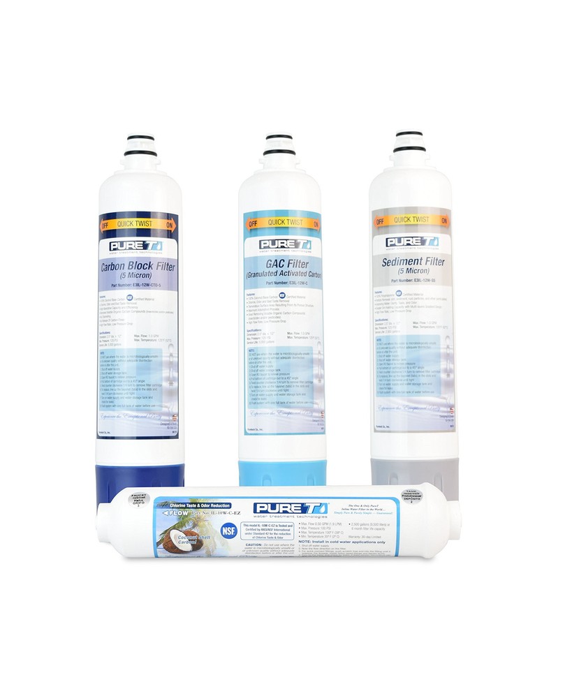 PureT - Filter Set for EZ Slim Reverse Osmosis System - Water Filter Purifica...