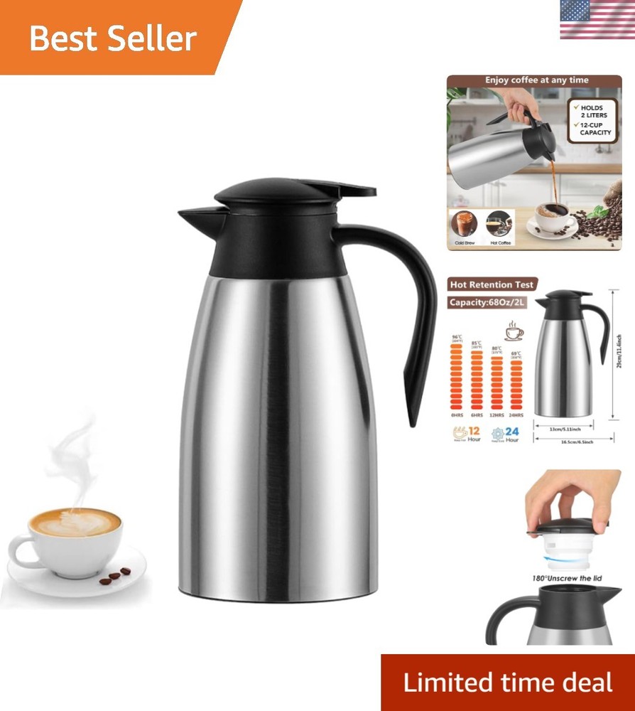 70 Oz Insulated Thermal Coffee Carafe Stainless Steel Double Walled Vacuum Coffe