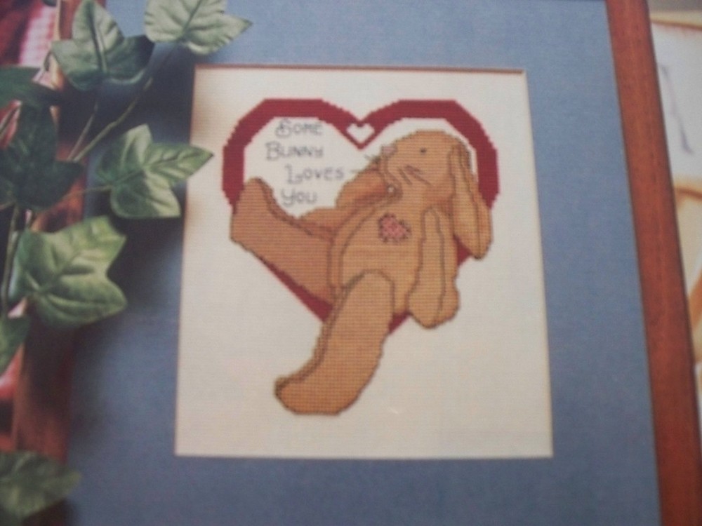 Adorable Some Bunny Love You Rabbit Valentine Cross Stitch Pattern  