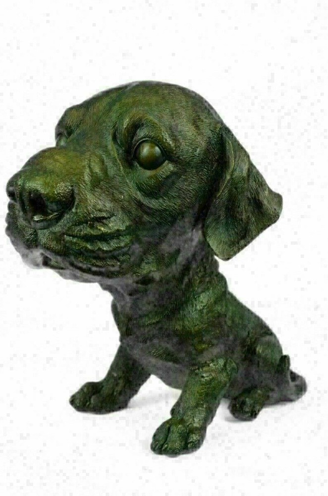 HOT CAST BRONZE DOG FIGURE  SCULPTURE LAB LABRADOR RETRIEVER SIGNED MOORE FIGURE