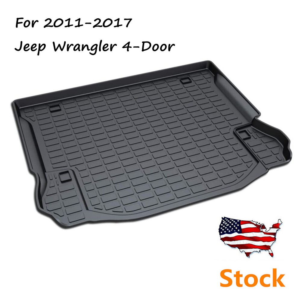 Rear Cargo Trunk Liner Cover Floor Mats Black for Wrangler 4-Door 2011-2017