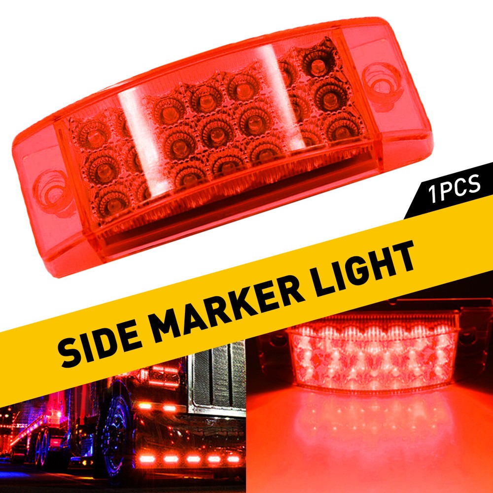 Red 21-LED Clearance Side Lights Marker Trailer Truck Turn Signal Light pair 2x