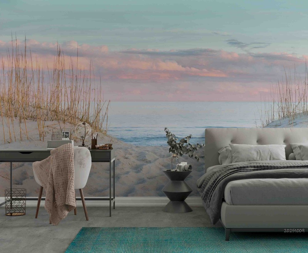 3D Sky Sea Beach Landscape Wall Murals Wallpaper Murals Wall Sticker