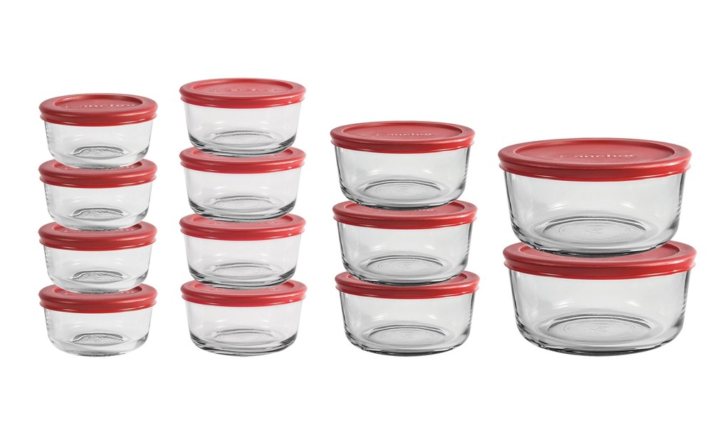 26 Piece Glass Storage Containers with Lids (13 Glass Food Storage Containers...