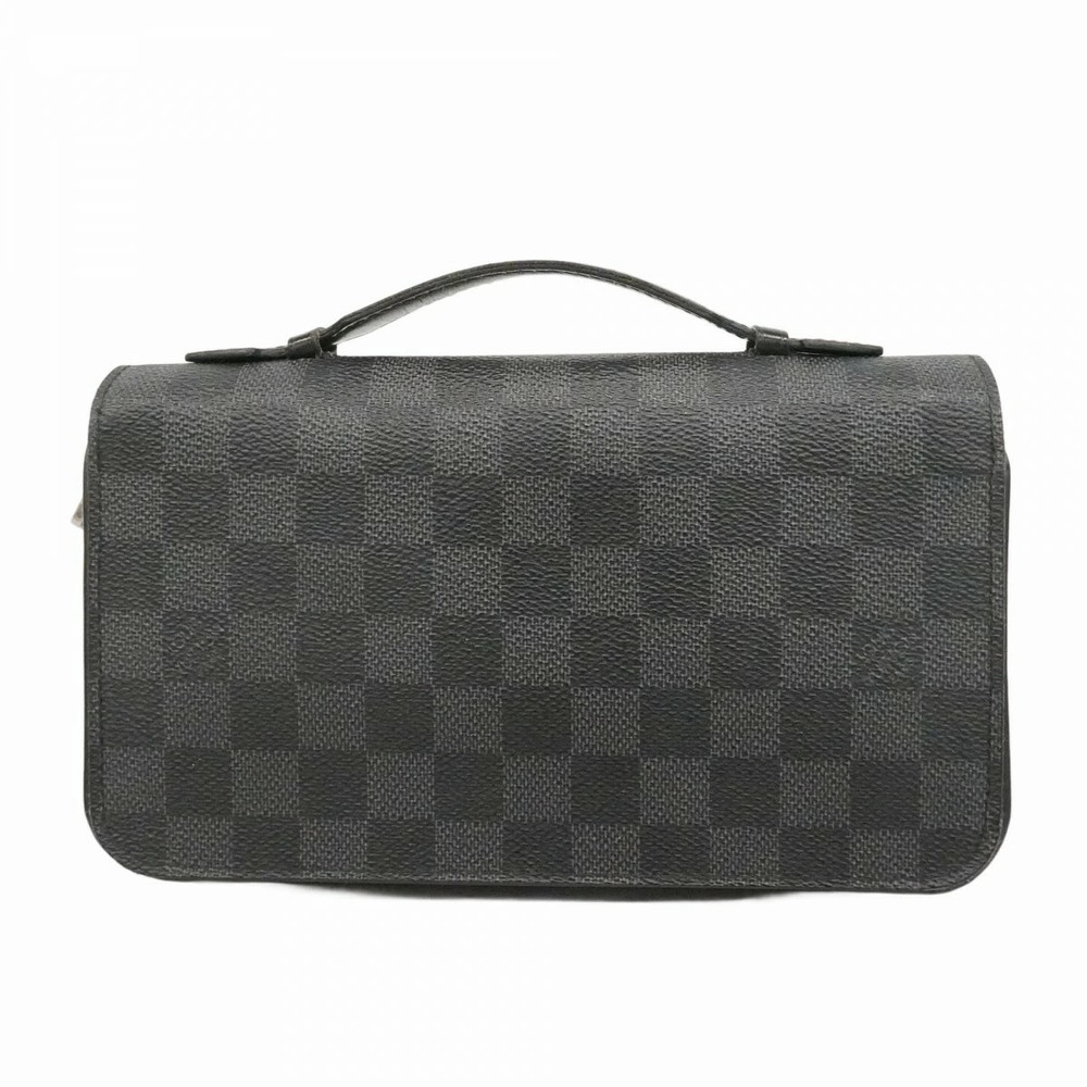 LOUIS VUITTON Zippy XL Damier Graphite Long Wallet Gray/Black Used