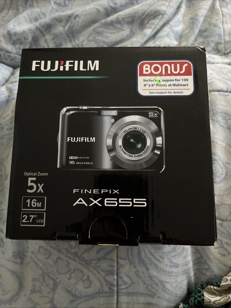 Fujifilm AX655 Finepix 16MP Digital Camera W/USB cord SIM card And New Batteries