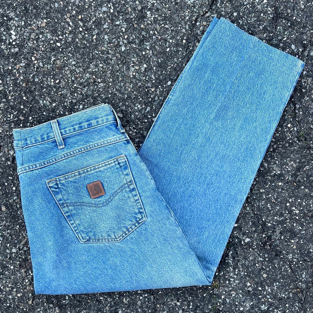 Vintage Y2K Carhartt carpenter jeans in blue denim workwear