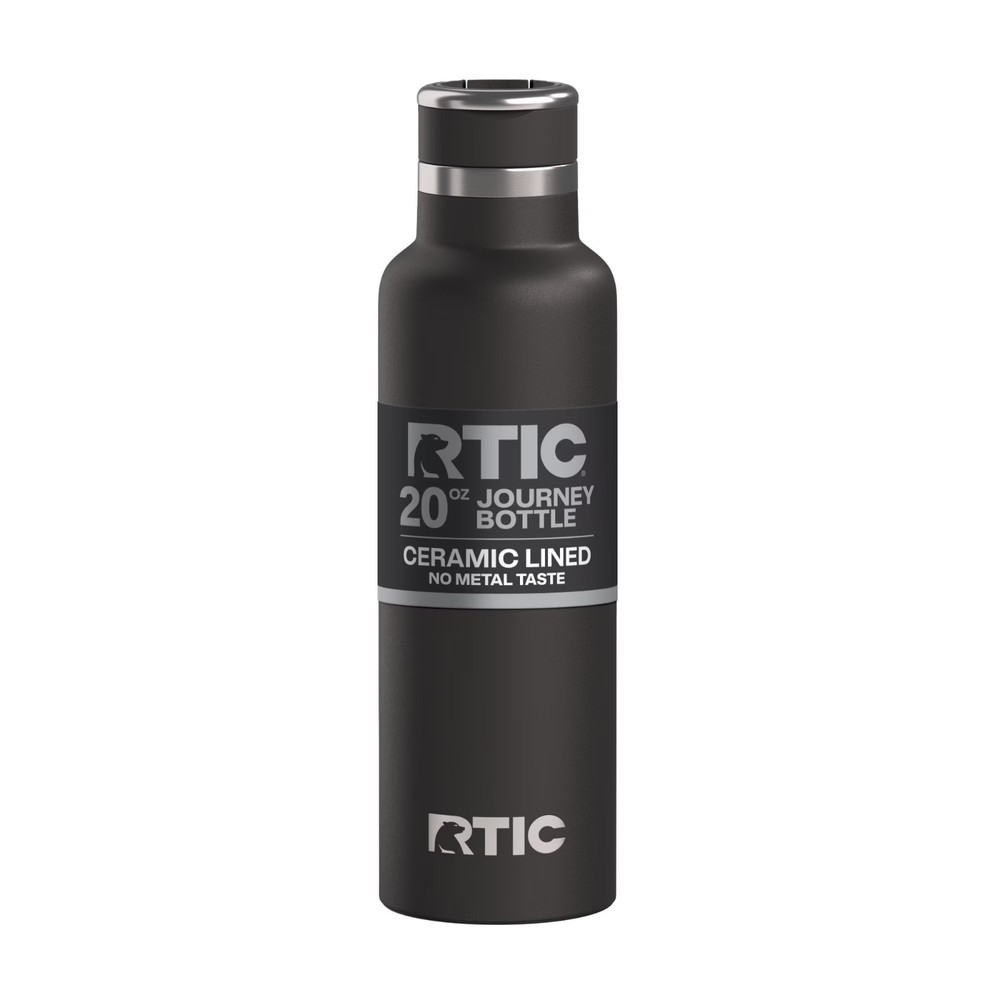 RTIC 20 oz Ceramic Lined Insulated Journey Bottle, Leak-Proof Lid, Black