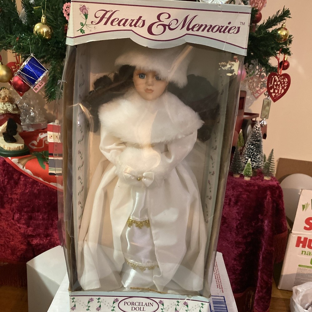 Hearts & Memories: White Winter Wonderland 16” Porcelain Doll