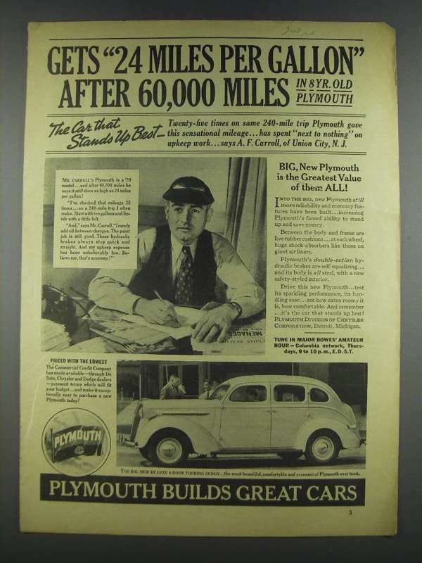 1937 Plymouth De Luxe 4-Door Touring Sedan Ad