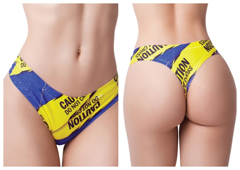 MEMEME URBAN GEEKS CAUTION ONLY PRINTED THONG S-XL