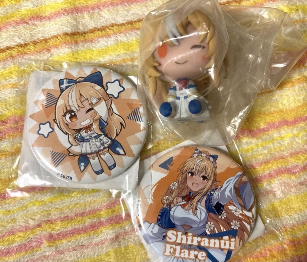 Hololive Shiranuifu Plush Badges Chokokokko Figure Set Preowned